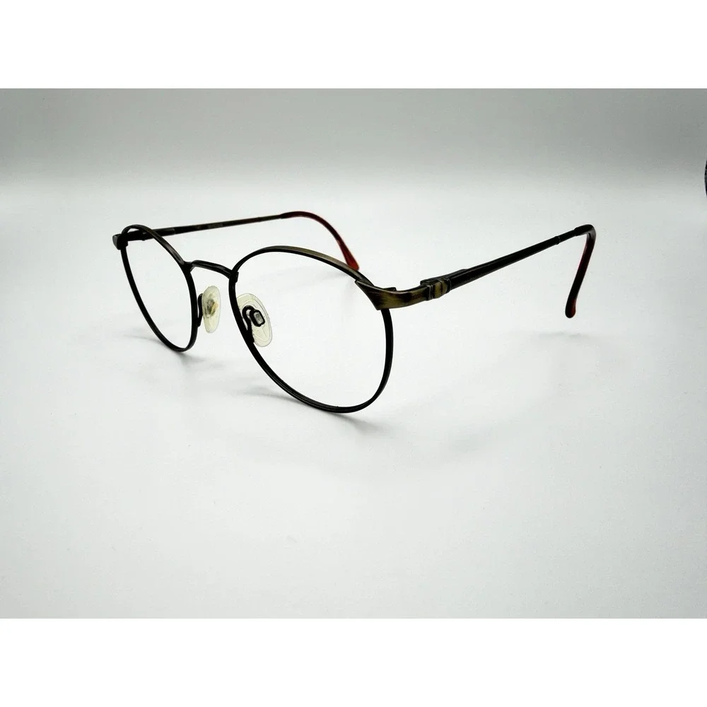 Marchon Stratus Havana/Antique Round Tortoise Eyeglasses Frames Only 51-20-140